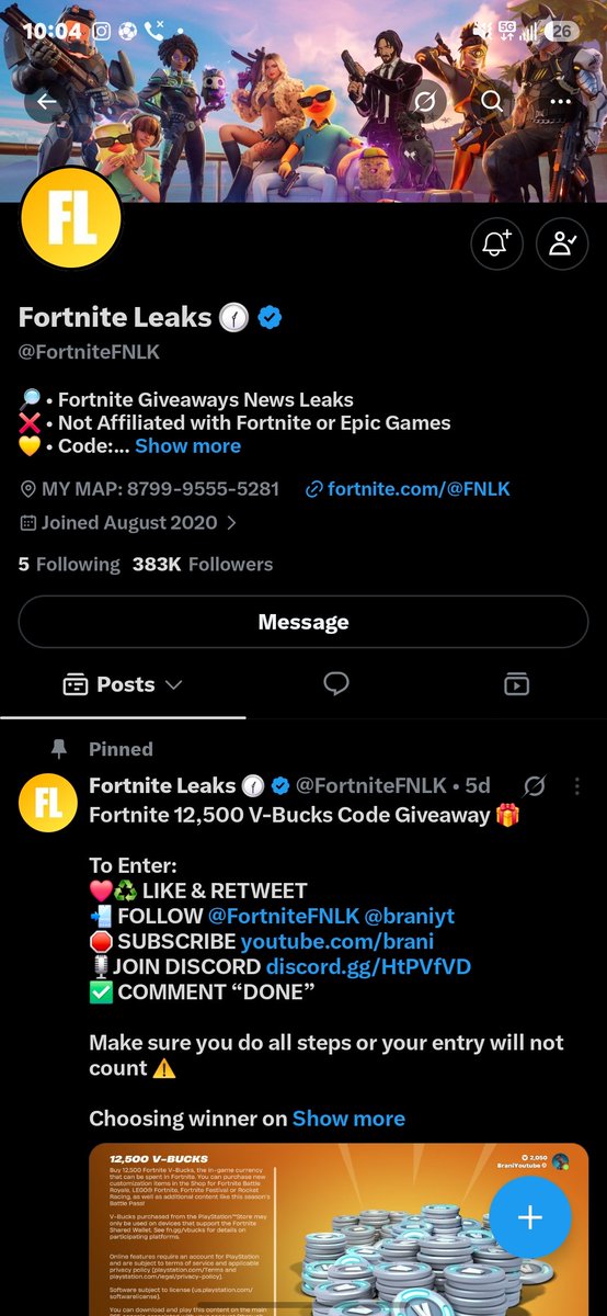 AlqanF80098's tweet photo. @FortniteFNLK DONE DONE DONE ✅️✅️✅️✅️✅️✅️ https://t.co/Wo6uX0OF9Z