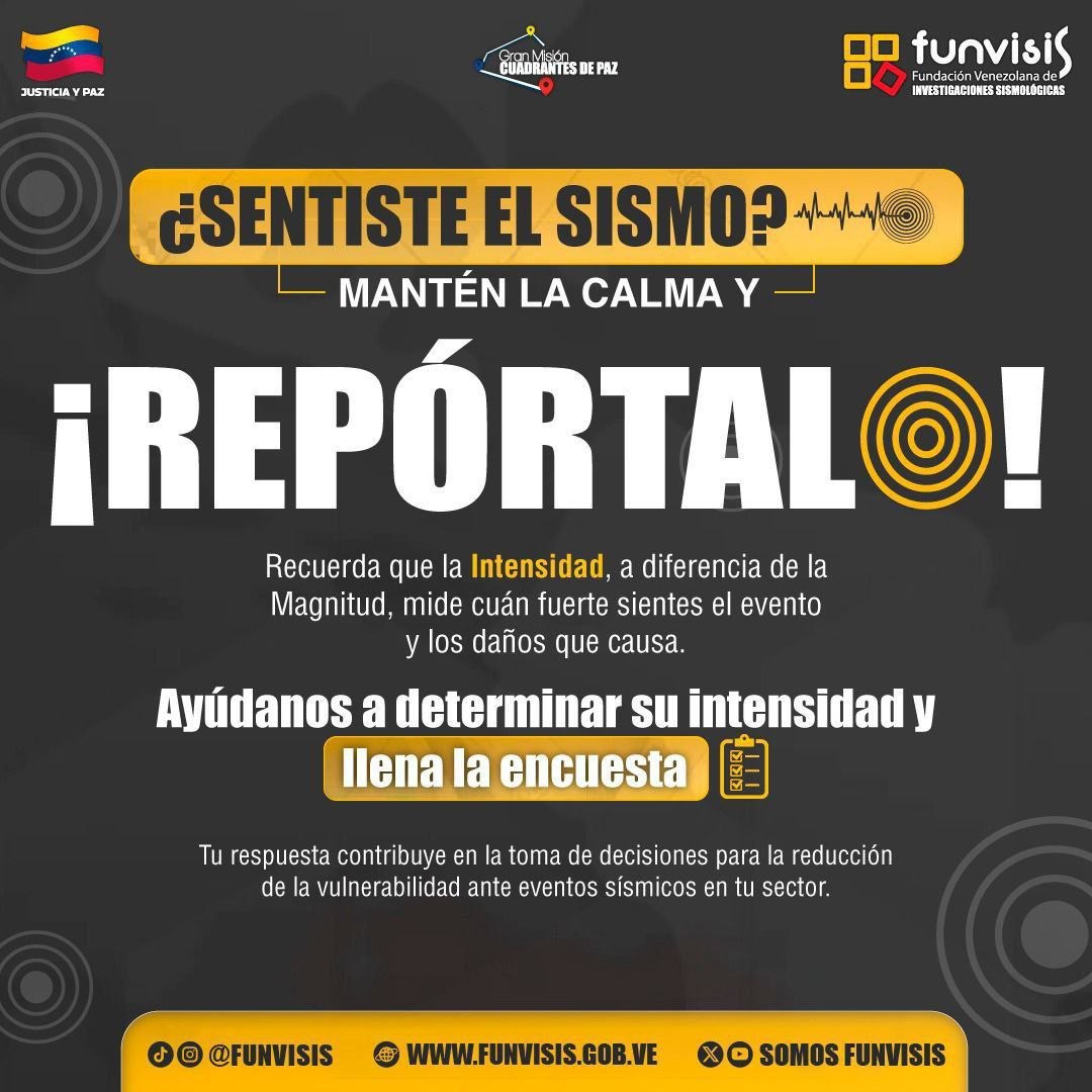 SomosFunvisis's tweet photo. ¿Sentiste el sismo? ¿Conoces a alguien que lo sintió?
   
Repórtalo aquí: https://t.co/6zeZEEi9O0

#SismoSentido #Funvisis #Sismo https://t.co/7YoYvd42ci