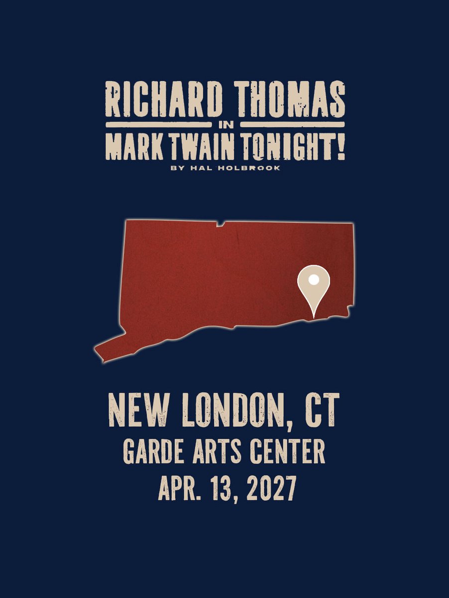 twainplay's tweet photo. 🌟 One of America’s greatest storytellers is coming to New London at the Garde Arts Center on April 13, 2027! https://t.co/Nesbcbw6nu