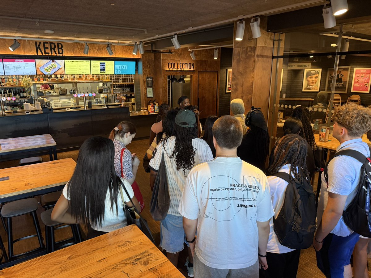 springboardCEO's tweet photo. Great visit to the National Theatre with 30 school leavers on Springboard’s Summer Kickstart course.
They enjoyed a behind-the-scenes tour, met the team and explored the many hospitality opportunities on offer, from KERB street food and Forza Wine to Grind coffee. https://t.co/qSsffrqhld