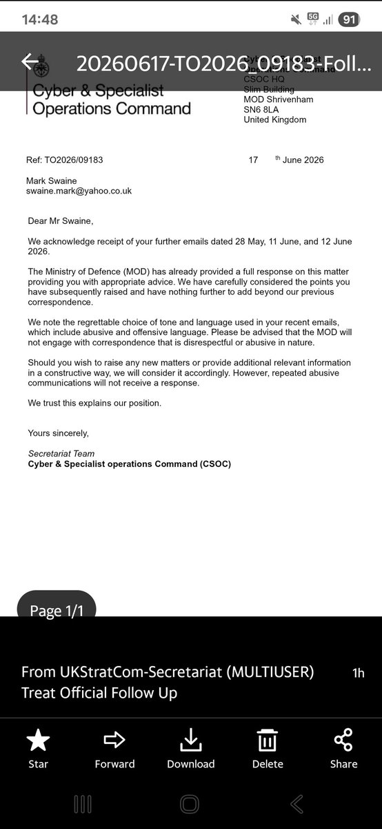 MKSwaine's tweet photo. @UKLabour What does Labour have to hide since I was Unfairly Dismissed by @DefenceHQ and @RoyalGIBRegt as a Whistleblower for reporting a smear campaign and Fraud, Corruption &amp; Bribery as instructed by Dylan Murkin but concealed by Action Fraud and @JohnHealey
@UNHumanRights @BritifyUK https://t.co/xBlRkoICHP