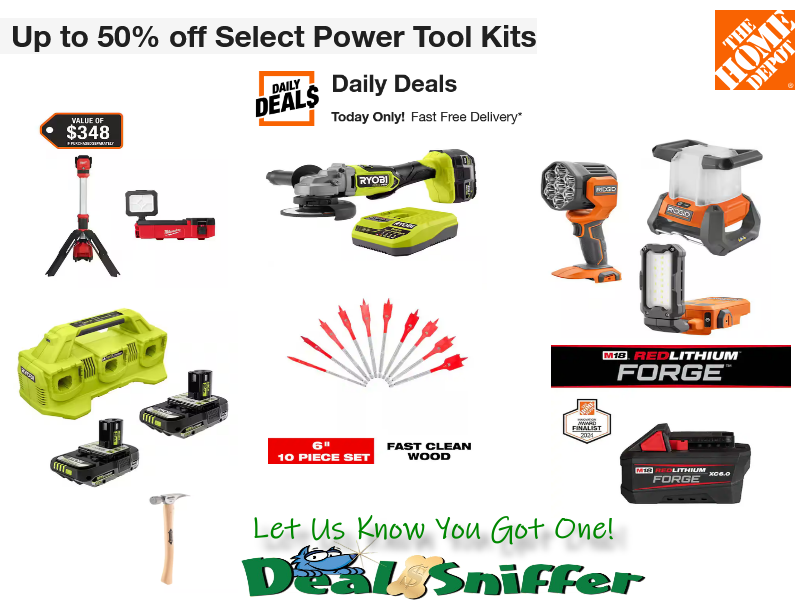 dealsniffer's tweet photo. 🤑 Up to 50% OFF Select Power Tool Kits @ Home Depot 💪
https://t.co/Zcc09533Zu 🔗
#milwaukee #RIDGID #DEWALT #ryobi #tools #cordless #powertools #ToolDeals #homedepot https://t.co/xmx4ypd2zd
