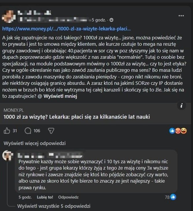 DawidParzyk's tweet photo. "Prywatnie kazdy może sobie wyznaczyć i 10 tys za wizytę i nikomu nic do tego - jest grupa lekarzy którzy żyją z tego że mają ceny 3x wyższe niż rynkowe i zawsze znajdzie się ktoś kto pójdzie zobaczyć czy warto, albo uzna ze skoro ktoś tyle bierze to znaczy ze jest najlepszy - takie prawa rynku."