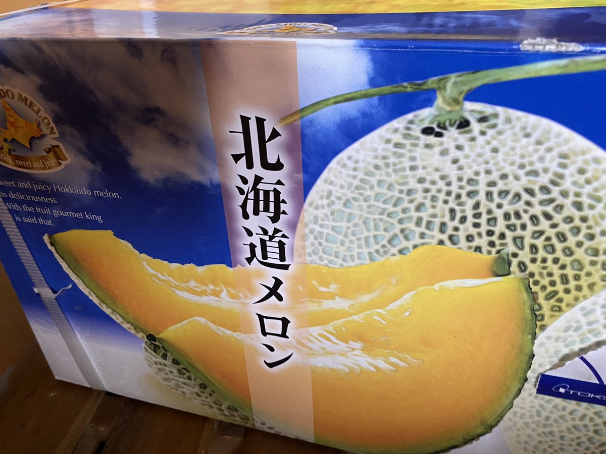 北海道のお知り合いからメロンなんかいただいてしまった🍈 しかも