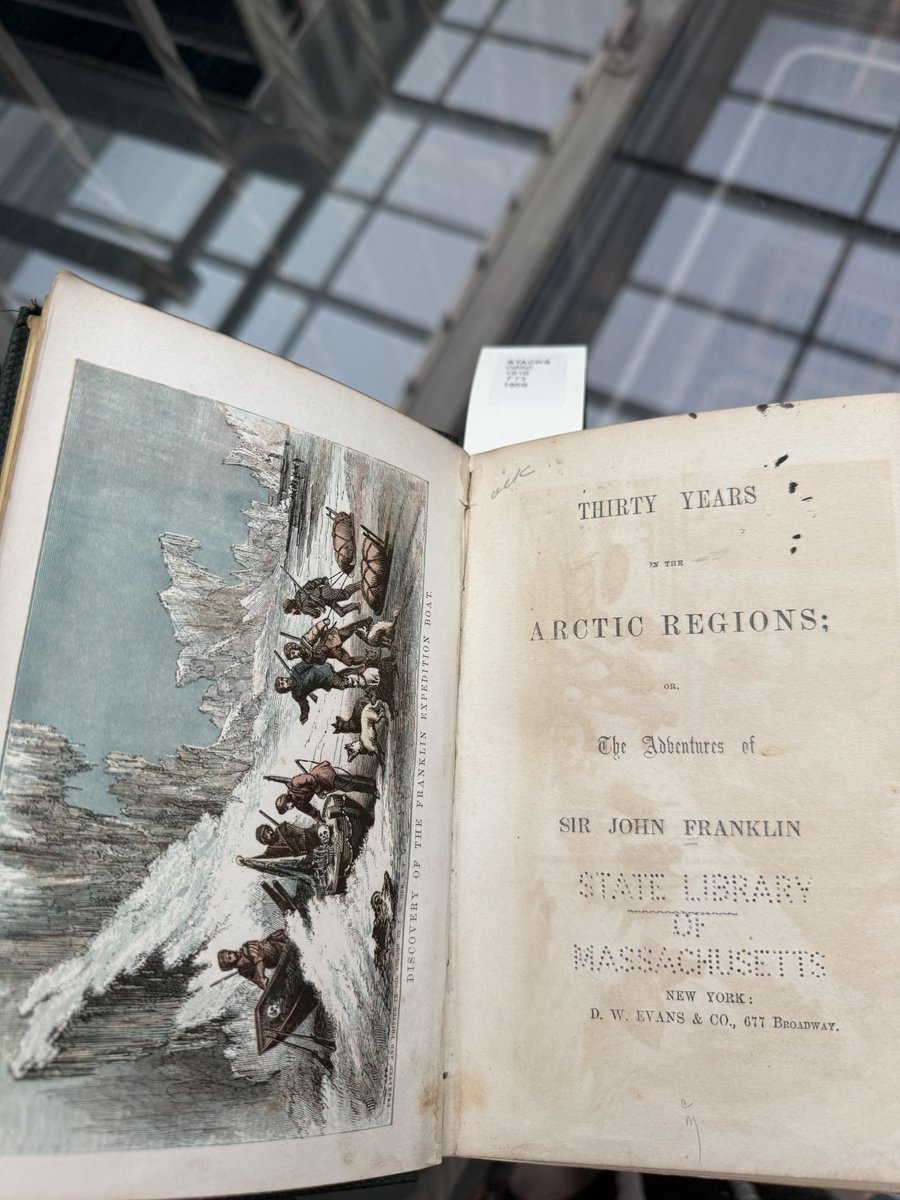 mastatelibrary's tweet photo. #FromtheStacks The library's 1859 copy of Thirty Years in the Arctic Regions or The Adventures of Sir John Franklin. Good day to curl up with a book 🌦️ https://t.co/mAFZfyUV6W