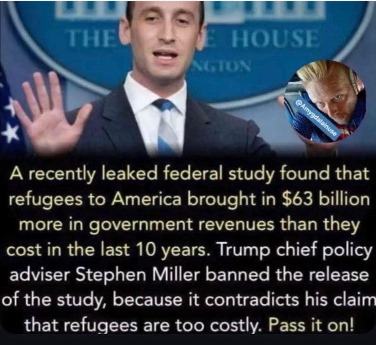 Gianl1974's tweet photo. The Trump administration wants you to hate immigrants so much they blocked the release of a new study showing just how much money they bring in — through taxes they pay, and get NOTHING in return for!

$63 BILLION in the last 10 years.

That's enough to cover the majority of ICE's budget.

So just imagine how much money our country could rake in if we cut ICE and kept the immigrants ❤️
