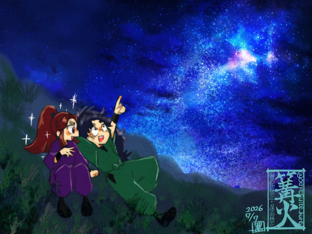 ochitsuite_kure's tweet photo. こへ滝七夕
「隣の星がやかましい」 https://t.co/LISyoBJBwF