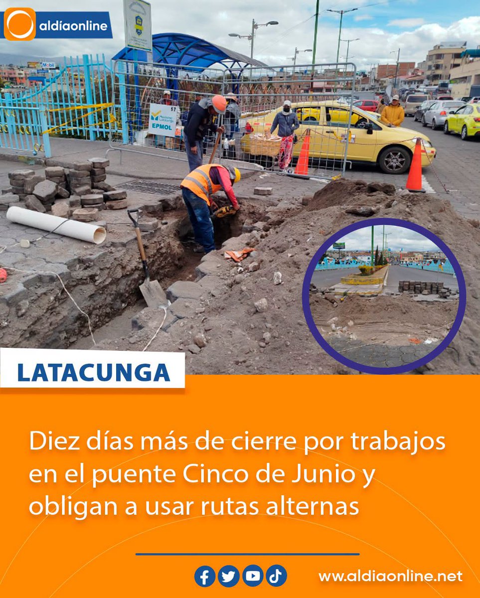 AlDiaOnline2013's tweet photo. 📷#NoticiaLocal |
Conoce más detalles en: 📷https://t.co/1WEjuiga3m
#Cotopaxi #Latacunga #puente #cincodejunio #trabajos #MunicipiodeLatacunga #AlDíaOnline https://t.co/wl7o5L5GM2