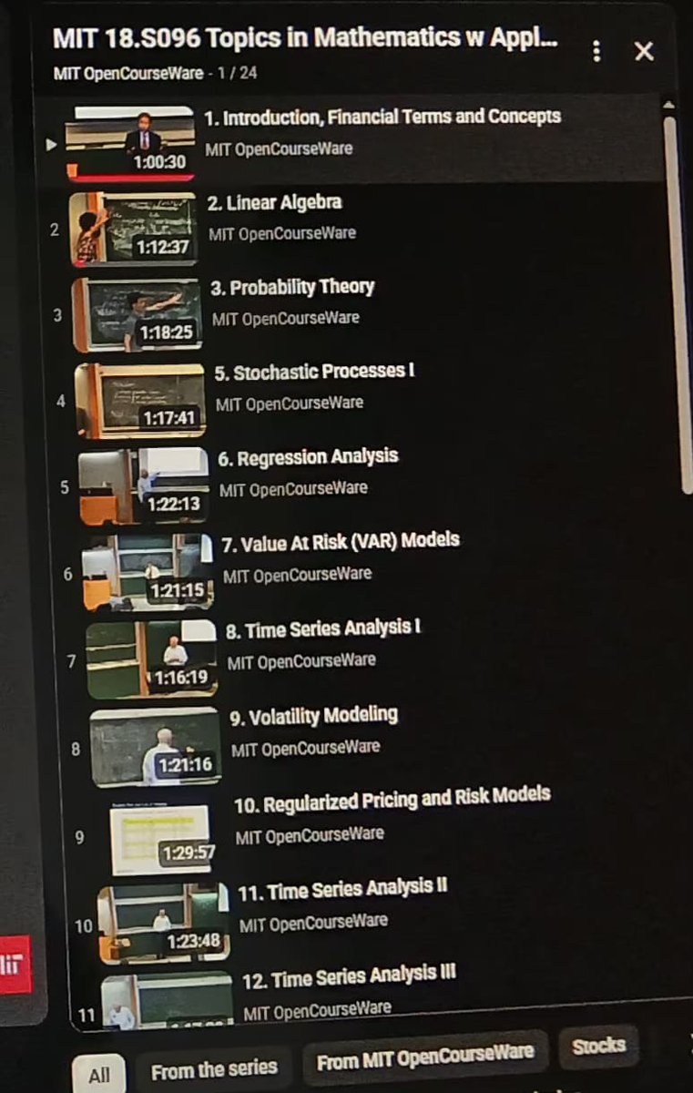 Faiz1520753's tweet photo. It started with a @GoshawkTrades video on skipping the $200k degree.

Now, I'm diving deep into MIT 18.S096 (Math with Applications in Finance) and filling up my notebook with core fundamentals.

Building from scratch is hard🙂
#Quants #trading https://t.co/Rj1qJ7yAD8