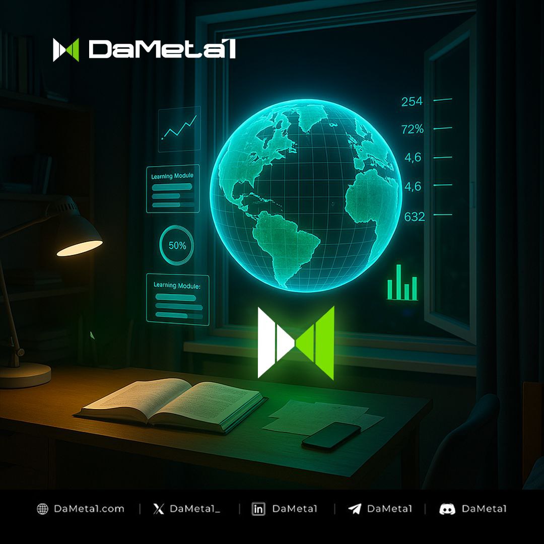 DaMeta1_'s tweet photo. Learning meets Web3. DaMeta1 is turning knowledge into on-chain growth, one module at a time. 🌍📈 #DaMeta1 #DMU #Web3 #LearnToEarn https://t.co/yekuuhMZ6M