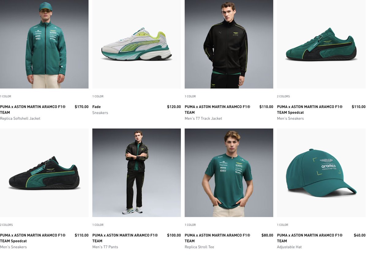 SOLELINKS's tweet photo. Ad: Dropped via Puma US
Aston Martin Aramco F1 x Puma Collection
=> https://t.co/TCk0czBiB1 https://t.co/j4Hb8YwJIL