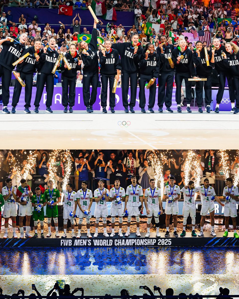 ItaliaTeam_it's tweet photo. Schiacciamo tutti insieme! È la Giornata Mondiale della Pallavolo! 🏐

L’anno scorso abbiamo scritto la storia, salendo su entrambi i troni iridati 🥇

Chi più di noi può essere orgoglioso di questa fantastica disciplina? 🇮🇹

Fieri delle nostre Nazionali e di un movimento leader globale!

Buon #WorldVolleyballDay! 💙

#ItaliaTeam #Volleyball @Federvolley @Olympics @LA28