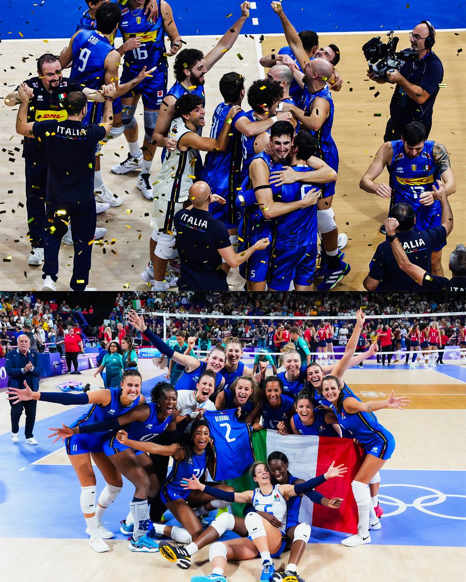 ItaliaTeam_it's tweet photo. Schiacciamo tutti insieme! È la Giornata Mondiale della Pallavolo! 🏐

L’anno scorso abbiamo scritto la storia, salendo su entrambi i troni iridati 🥇

Chi più di noi può essere orgoglioso di questa fantastica disciplina? 🇮🇹

Fieri delle nostre Nazionali e di un movimento leader globale!

Buon #WorldVolleyballDay! 💙

#ItaliaTeam #Volleyball @Federvolley @Olympics @LA28