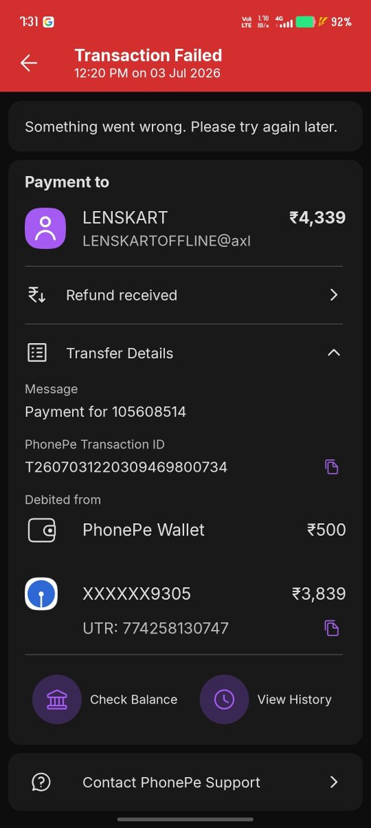 AkashBehra9's tweet photo. I have made one payment on 3rd July to confirm my order in your IBC berhampur store but that got failed and amount deducted from my account and it got payment times out after it got confirmation and transferred to Lenskart but  I have not received the refund yet .
@Lenskart_com https://t.co/P6QPHOzSAI