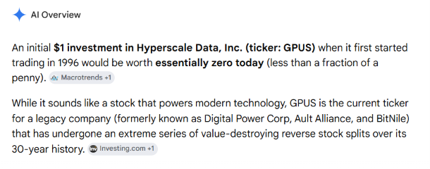 AmcDarkPool's tweet photo. $GPUS 
Even AI knows... https://t.co/77VmR1ca9A