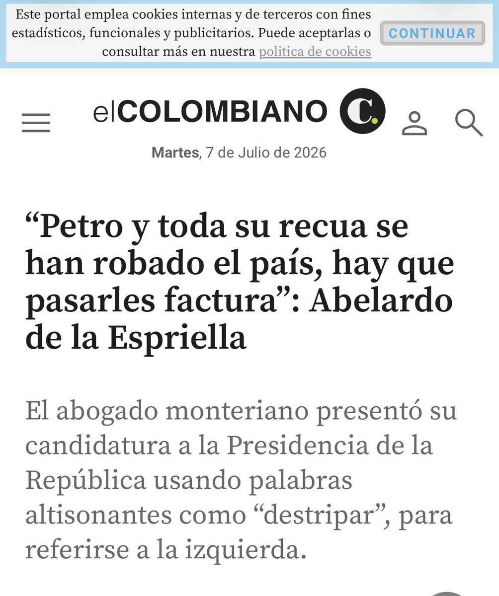 Contravia's tweet photo. #Colombia Por qué #Abelardo quiere incendiar el país ? Es su idea o es una idea de quienes ordenaron  bombardear lanchas en el #Caribe y amenazaron con una incursión armada ? Acaso hay una agenda que va por todos los recursos naturales sin respeto a la #Constitucion https://t.co/ieggFtEWxY