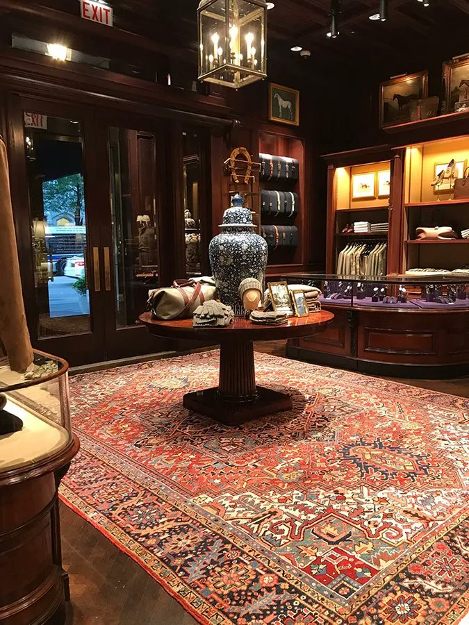 gietzschean's tweet photo. The meticulously crafted Oscar Isberian oriental Rugs have transformed commercial spaces into interiors that feel both elegant and enduring. 

This is Ralph Lauren’s flagship store on Chicago’s Magnificent Mile. https://t.co/5A4aUg1Yew