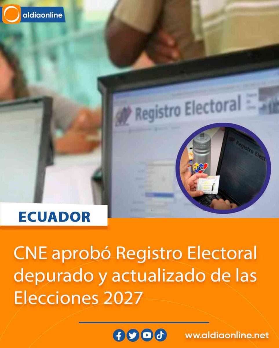 AlDiaOnline2013's tweet photo. 📷#NoticiaLocal |
Conoce más detalles en: 📷https://t.co/V4DpZtOMQ9
#Ecuador #CNE #registroelectoral #depuradoyactualizado #AlDíaOnline https://t.co/E3ER0bPrLT