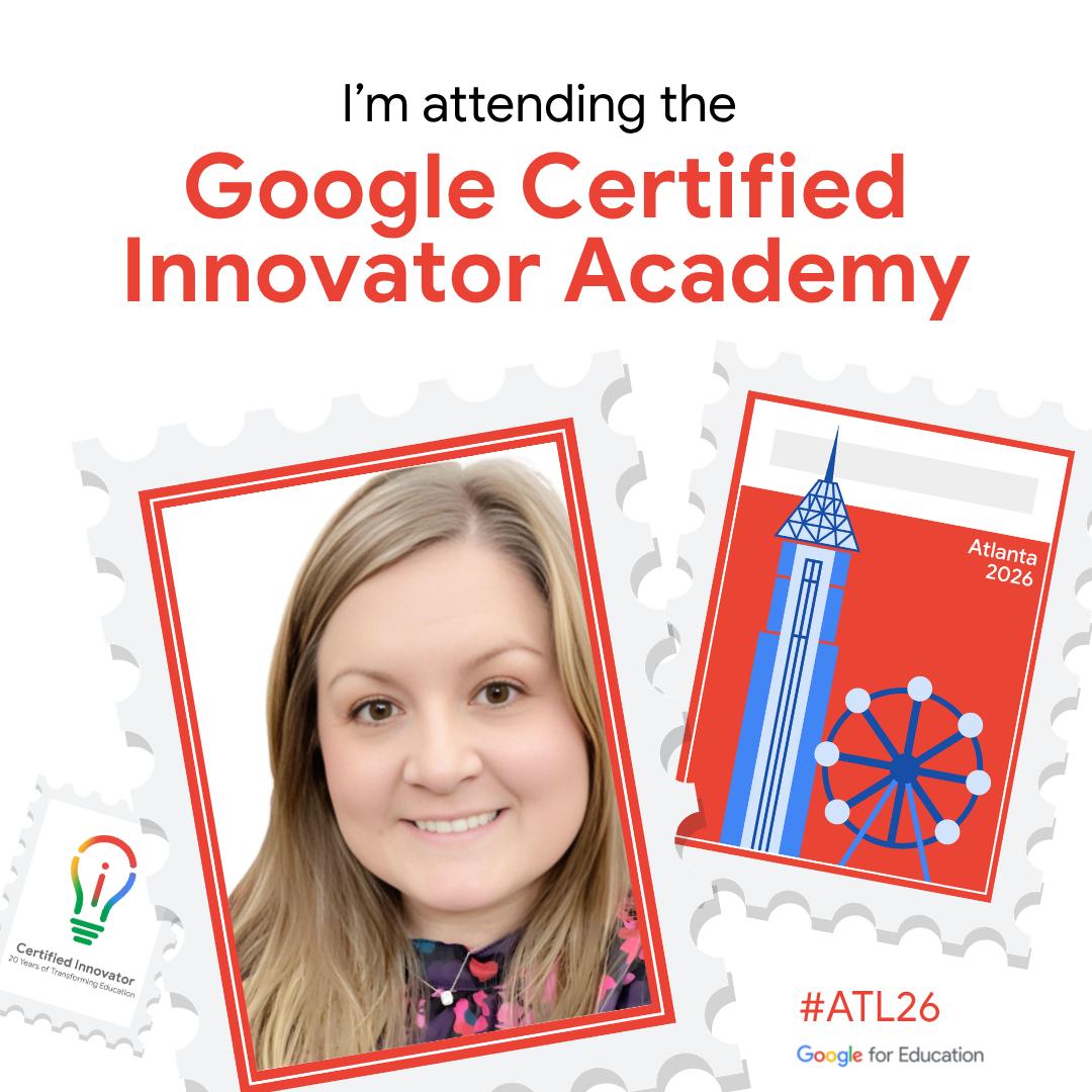AndreaATimR6's tweet photo. I cannot wait to attend #ATL26 as a Google Innovator and share what I learn with Alabama educators! @ALSDEEdTech @ATIMPD02 https://t.co/KfW2uS8dcJ
