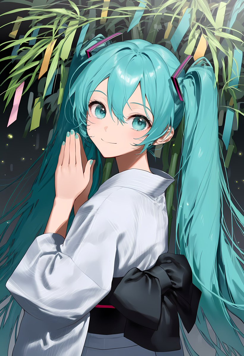 82Y39's tweet photo. 七夕ですねぇ🎋

#初音ミク
#AIart https://t.co/oU0s8QrHGd