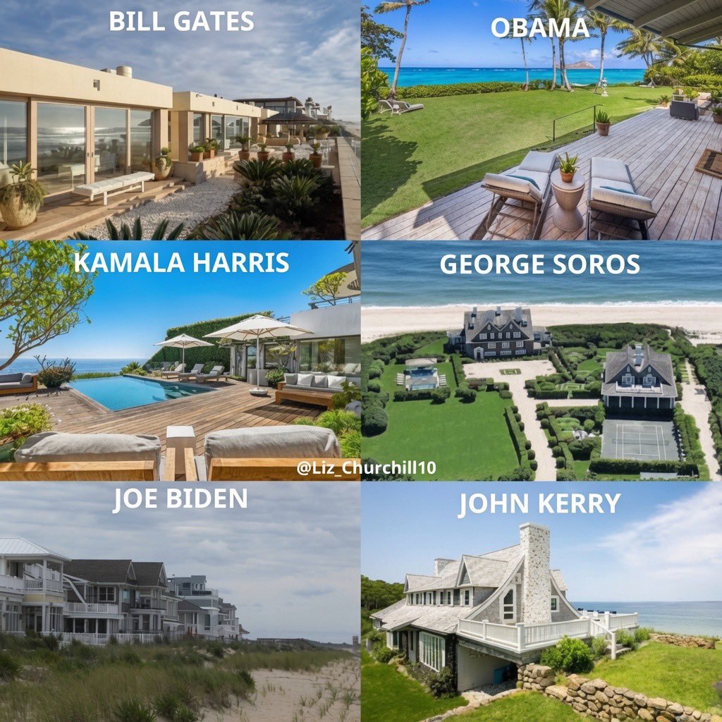 CreasonJana's tweet photo. The Climate Alarmists … and their Ocean Front Homes.

Feels the hypocrisy yet! https://t.co/Wq4RFp55gG