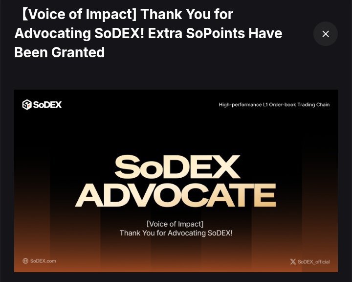 Kingsedex01's tweet photo. #SoDEX recognized my tone again 😁💯
Awarded the "Voice of Impact" medal for the third time — three weeks consecutively.
Thank you @sodex_official
Trade responsibly, advocate on how #SoDEX has shaped your trading experience and how innovative it is to be able to trade seamlessly and hassle free with a minimal trading fee worries.
Stay active on #SoDEX — something groundbreaking is about to happen in a few weeks time.
$SOSO #SoSoValue #Crypto