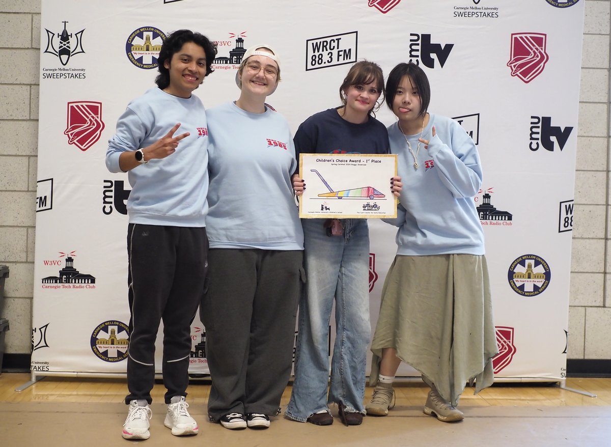 CMUBuggy's tweet photo. 🏆 T-Shirt: Spirit

The honorees in this category presented their buggy and shirt designs to the public during Showcase, and members of the public cast votes in support of their favorites 🗳️. 

#CMU #CMUAlumni #cmubuggy #racing #lifeatcmu #pittsburgh https://t.co/mpvE6gTAm4
