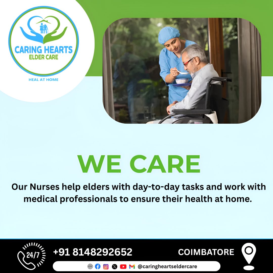 caringheartsEC's tweet photo. Elder Care Services at your Doorstep

#Caringheartseldercare #Coimbatore #Chennai #Kovai #Homenurse #Care #Careathome #Nurse #Homecare https://t.co/gNpXEkcyM0