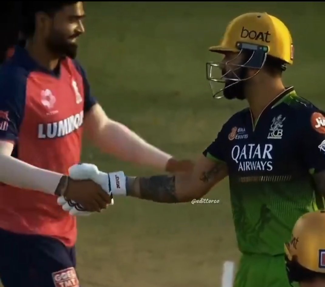 Vikrant_1589's tweet photo. 🚨 WHEN I ACCIDENTALLY SLEDGED VIRAT KOHLI 🚨

Question :- You dismissed Virat Kohli in the IPL. After that, you said something to him. What exactly happened between you two?

Kumar Kartikeya :- It happened like this. Virat bhai hit me for a six, and after that he said, "Come on!" Then, in the same over, I got him out, so I also shouted, "Come on!" He looked at me, and I quickly said, "Bhaiya, I wasn't saying it to you." He then came up to me, smiled, and said, "No problem. Congratulations."