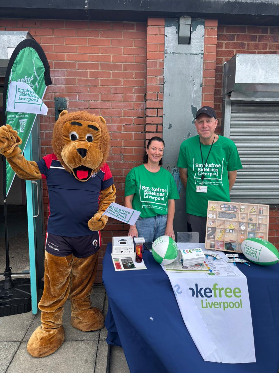 LiverpoolParks's tweet photo. Proud to support the launch of #SmokefreeSidelines in youth rugby at #MagicWeekend 💙🏉
Building on its success in youth football, the campaign helps create healthier environments for young people in sport.
More: https://t.co/ove4rmgMj2 #HealthyLiverpool #LiverpoolParks https://t.co/kpGyKp1h9x