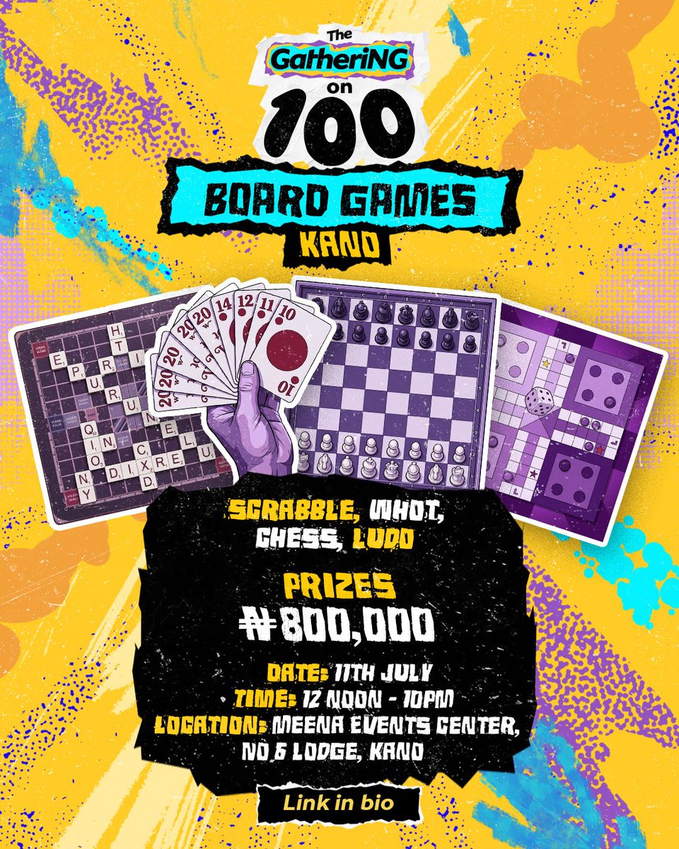 GatheringNG's tweet photo. It's all fun, games and prizes at The Gathering On 100, Kano. 

Participate in any of the games and stand a chance to win fantastic cash prizes.

Register now via the link in our bio.
#TheGatheringOn100 #LiveIt100 https://t.co/Ehw9K4ahFL