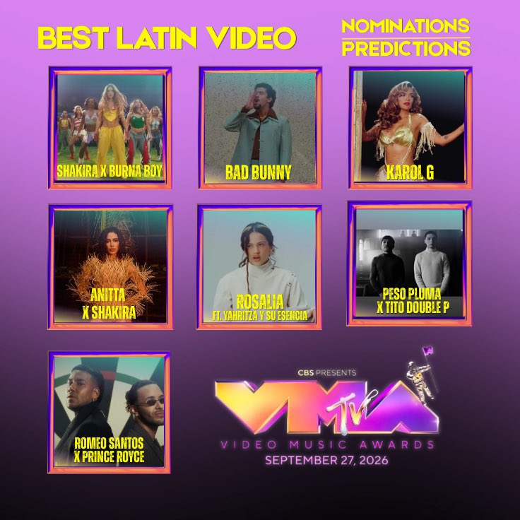 ImpactAnitta's tweet photo. "Choka Choka", de Anitta e Shakira, aparece nas previsões da categoria Best Latin do VMA 2026. https://t.co/OXMg7Zapm6