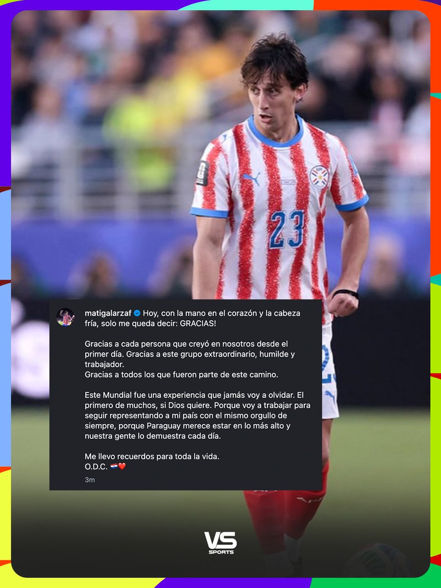 SomosVsSports's tweet photo. #VsSportsSomos26 | EL agradecimiento de Galarza 🥺

Matías Galarza se expresó en redes sociales sobre su experiencia en el Mundial 2026 y además de agradecer a todos los involucrados, dejó en claro que es solo el inicio de grandes cosas.

¡VAMOS MATI!

#Mundial07 https://t.co/4Ac1Zv3MpV
