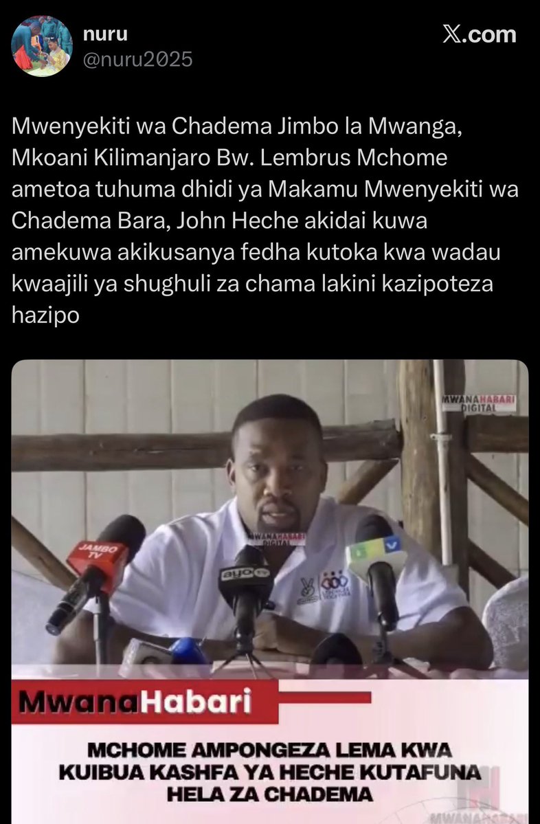 MariaSTsehai's tweet photo. ‼️🚨PESA ZA ABDUL KAZINI‼️
Baada ya kuona hakuna maridhiano feki kutokana na misimamo imara ya Lissu na Heche sasa akina Abdul wanatembeza pesa za divide and rule! 
Too little too late! Kama kweli Heche amekula pesa waliotoa wamelalamika? Akihitaji atatuambia aweke namba tutamchangia shida iko wapi? Hakuna kashfa hapo! 
Kaka @HecheJohn endelea kusimama imara - wanajaribu kukutingisha nje na ndani ila usiyumbe! Wanataka muingie maridhiano ya kiwaki sababu gani? Wanalia unakwamsha Lissu kutoka ila Lissu hajalalamika 😁 tena ndo kwanzaa ana furaha! 
We una akili sana na Lissu pia mnaelewa maana ya SOCIAL CAPITAL ambayo mnayo! Do not waste it kwa presha za kijinga! 
Wajitokeze wote waliolipwa kupigia chapuo maridhiano ya kimama tuwajue nje ya hapo - ignore the naysayers! Fitna za kizamani hizi 🚮
Focus! Stay strong - tumeshashinda hawana namna lazima wamwachie Lissu maana wana hali mbali sana kifedha na kisheria kimataifa
Msiyumbe!
Hadi #TutaelewanaTu #FreeTunduLissu #JusticeforMO29
