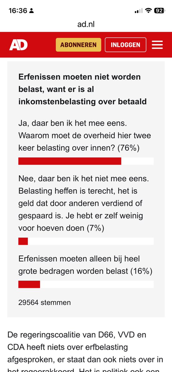 arnooooootje's tweet photo. @ReMeij Polletje van het AD vandaag zegt iets heel anders 🤡 https://t.co/3xxCB9l5YH