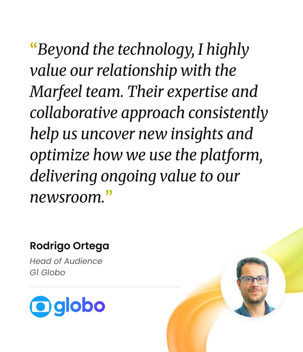 marfeel's tweet photo. 📊 Great editorial decisions come from connecting the dots, not just collecting data.

That's what the team at @globo values most about working with Marfeel: turning audience insights into new editorial opportunities through a partnership focused on continuous improvement. 🤝 https://t.co/53pF4aZS1e