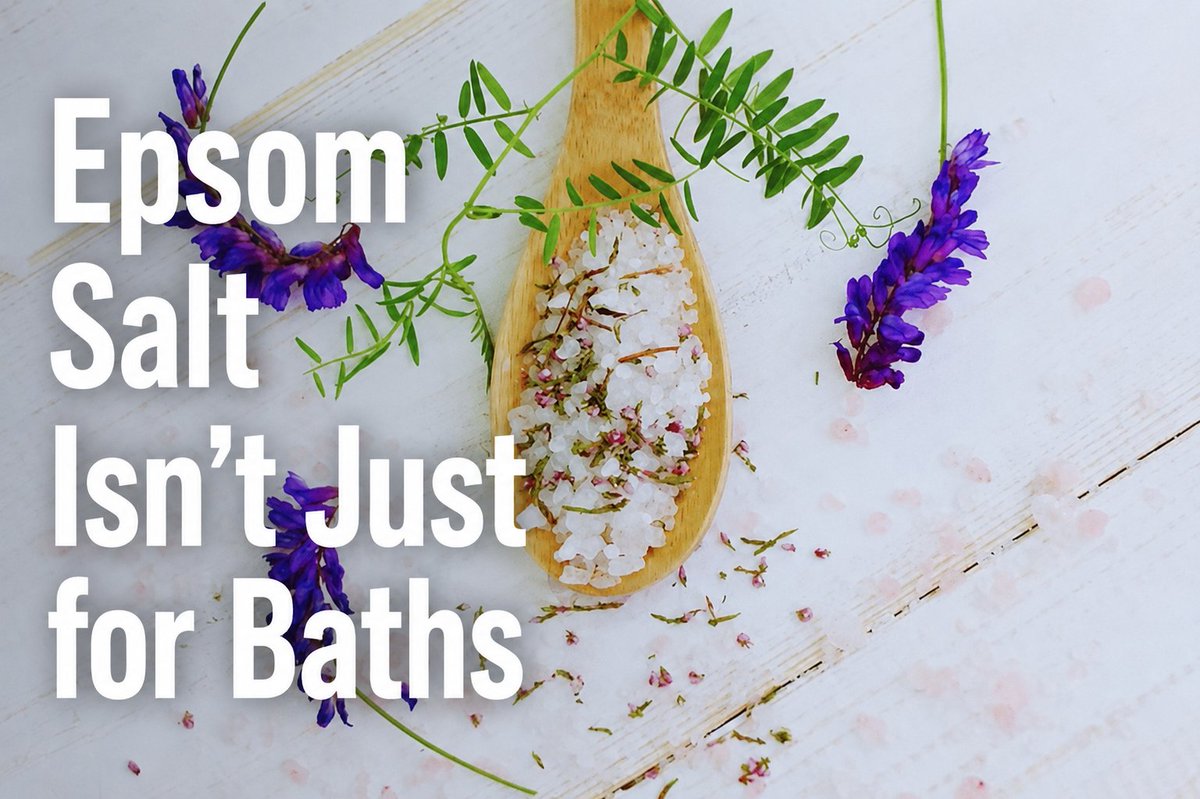 NutritionWdog's tweet photo. 🛁 Think Epsom salt is only for sore muscles?

It has 17 surprising uses for wellness, beauty, gardening, and more.

👉 https://t.co/hYUPRgPHwF

#EpsomSalt #NaturalRemedies #Wellness https://t.co/zocX1jLiIZ