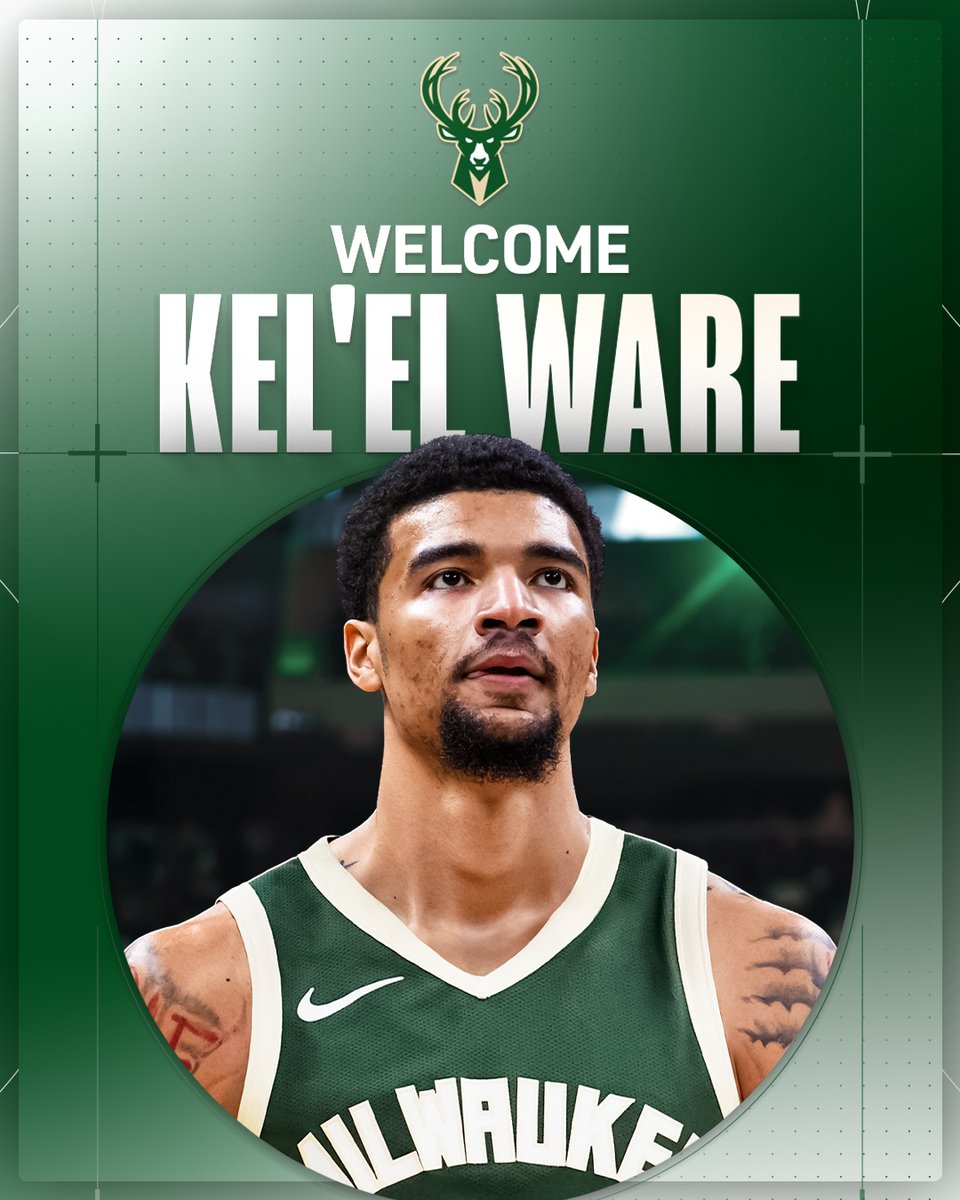 Bucks's tweet photo. Welcome to Milwaukee, Kel'el! https://t.co/AYC6bCvp3u