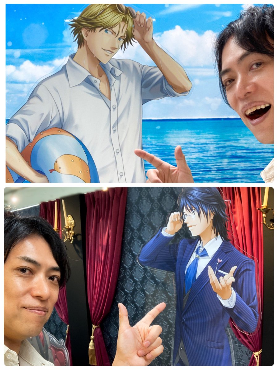 KUSUDAman's tweet photo. 関係者向けの内覧会に行ってきました！ホント絵が綺麗で素敵でしたよ😍💕写真撮影OKのポイントもあります！

会場の外で撮った4枚目の写真、やらされてる感満載でしょ？
「はいレーザー！📸」
じゃないんですよ！🤣

7/8(水)〜7/20(月)
東武百貨店 池袋店8階にて！
#テニプリ🎾
#学プリドキサバ展 https://t.co/aRL2dkkPeK