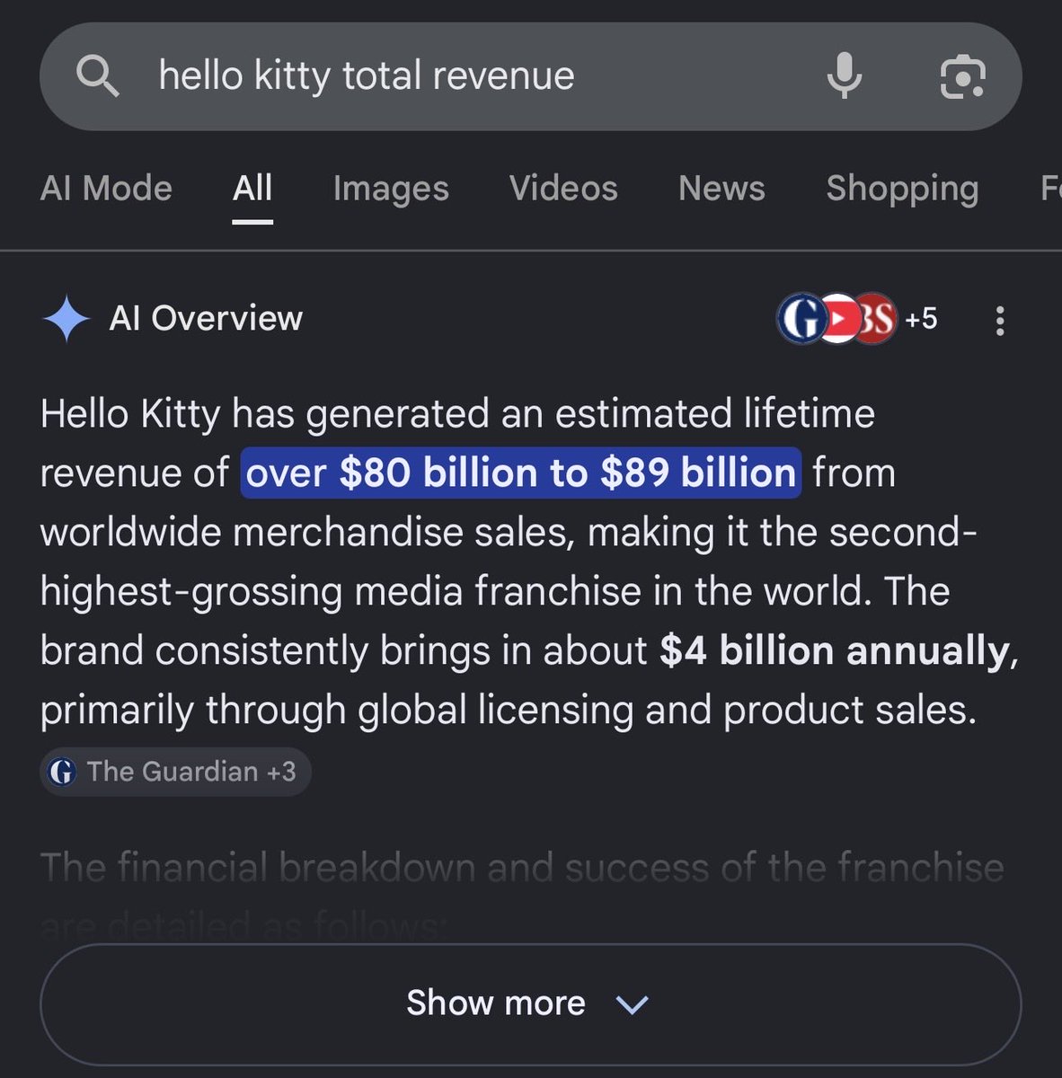 HelloKitty__SOL's tweet photo. Fun Fact:

Hello Kitty has generated an estimate lifetime revenue of 80 BILLION USD

80,000,000,000 Dollars

😮 https://t.co/07YjnRMk0A