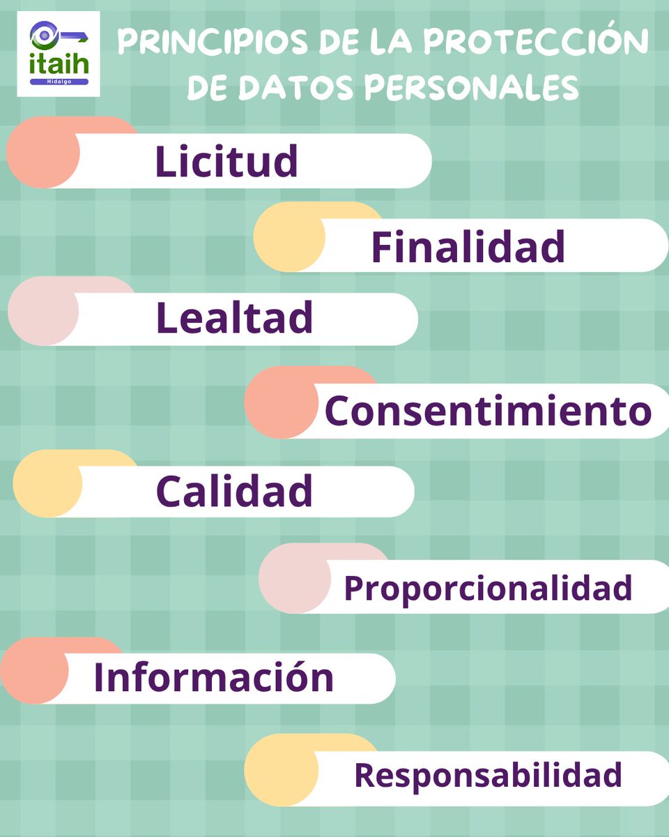 itaih_hidalgo's tweet photo. #PrincipiosdelaProteccióndelosDatosPersonales Todo tratamiento de #DatosPersonales que efectúe el responsable deberá estar justificado por finalidades concretas, lícitas, explícitas y legítimas, relacionadas con las atribuciones que la normatividad aplicable les confiera. #ITAIH https://t.co/iqPB2bA6Ek
