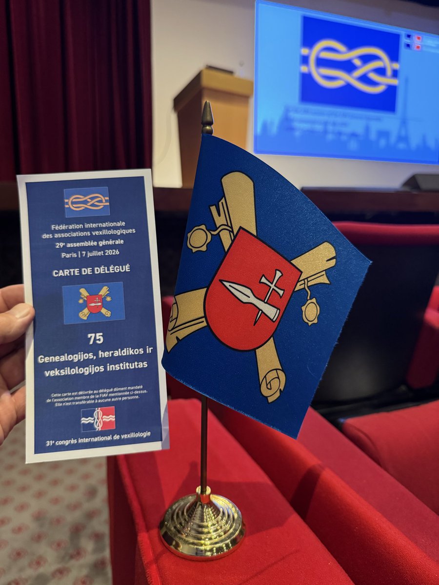 RemigijusBimba's tweet photo. Proud to represent Lithuania and GHVI at the 31st International Congress of Vexillology and the 29th FIAV General Assembly in Paris. 🇱🇹🇫🇷
#GHVI #FIAV #Vexillology https://t.co/oHeQkSl6jS