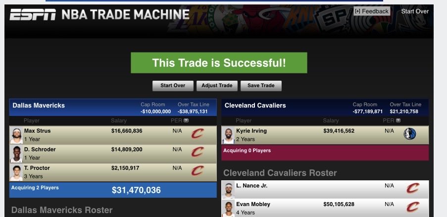 BrandonLedyard's tweet photo. @DevaronPerry Cavs should make this trade.   Gives Dallas two expiring contracts and a young player. https://t.co/44nZVlCZIw