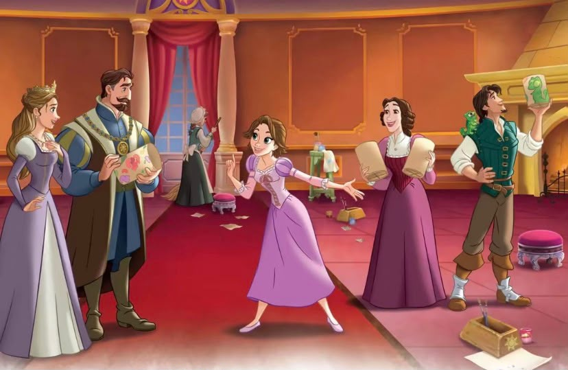 reminiscinbby's tweet photo. you can take the girl out of the tower but you can't stop her from aggressively sweeping the palace floors and painting the royal walls 😭 https://t.co/ZnWX4FPPaz