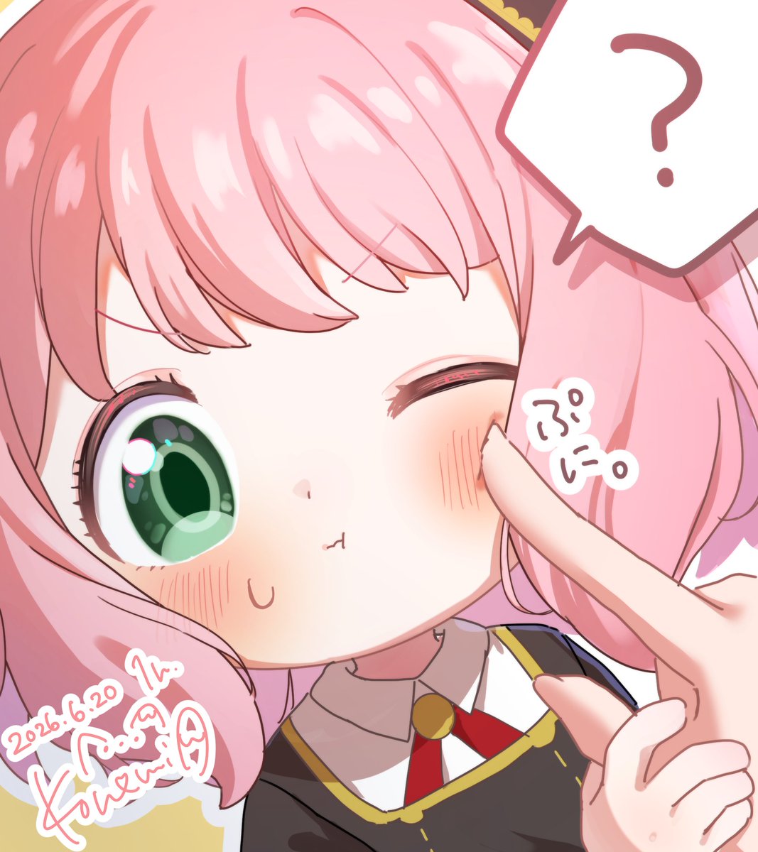 AmakamiKonomi's tweet photo. アーニャ1時間で描いてみた！ https://t.co/hNvMxSmUpy