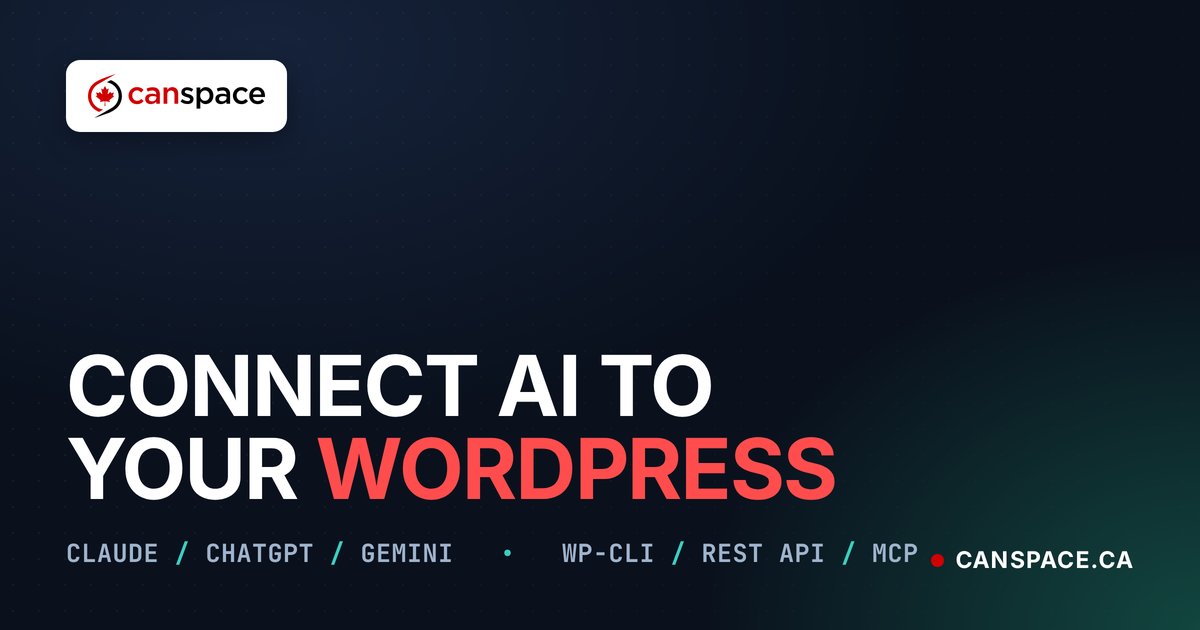 canspace_ca's tweet photo. Stop pasting AI output into WordPress. You can plug Claude, ChatGPT, or Gemini straight into a site you host yourself and have it build and manage it for you. Step-by-step: WP-CLI, the REST API, and the new MCP setup.

https://t.co/zPNVeyhGdT https://t.co/BUt7N1SxAy