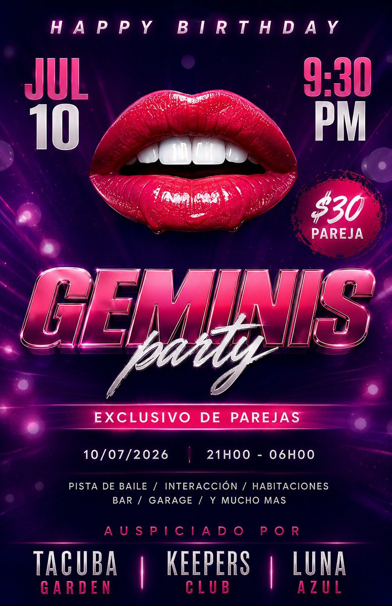 sthefychris's tweet photo. Viernes a festejar a cumpleañeros un evento al estilo Géminis Pub 
Reservaciónes directas con nuestros amigos @Lucy_C3sar 
@ComunidadSwEc1 https://t.co/Bh76TW65LT