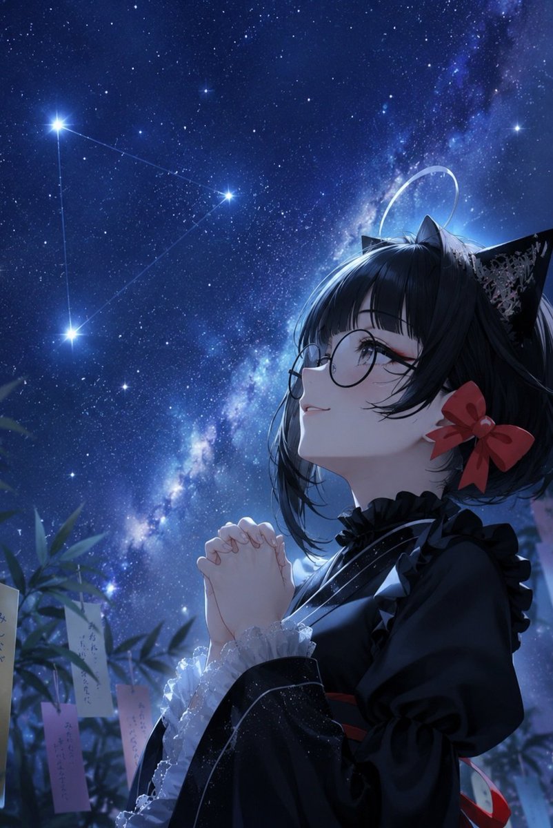 meow_naow's tweet photo. The starlit triangle connects the distant void.
天の 180°が 願いの夜を 繋ぐ
✨🐾

#生成ミヤナオ #AIart️️️️️️️️️️️️️️️️️️️️️️️️️️️️️️️️️️️️️️️️️️️️️️️️️️️ https://t.co/Ole1wlck76