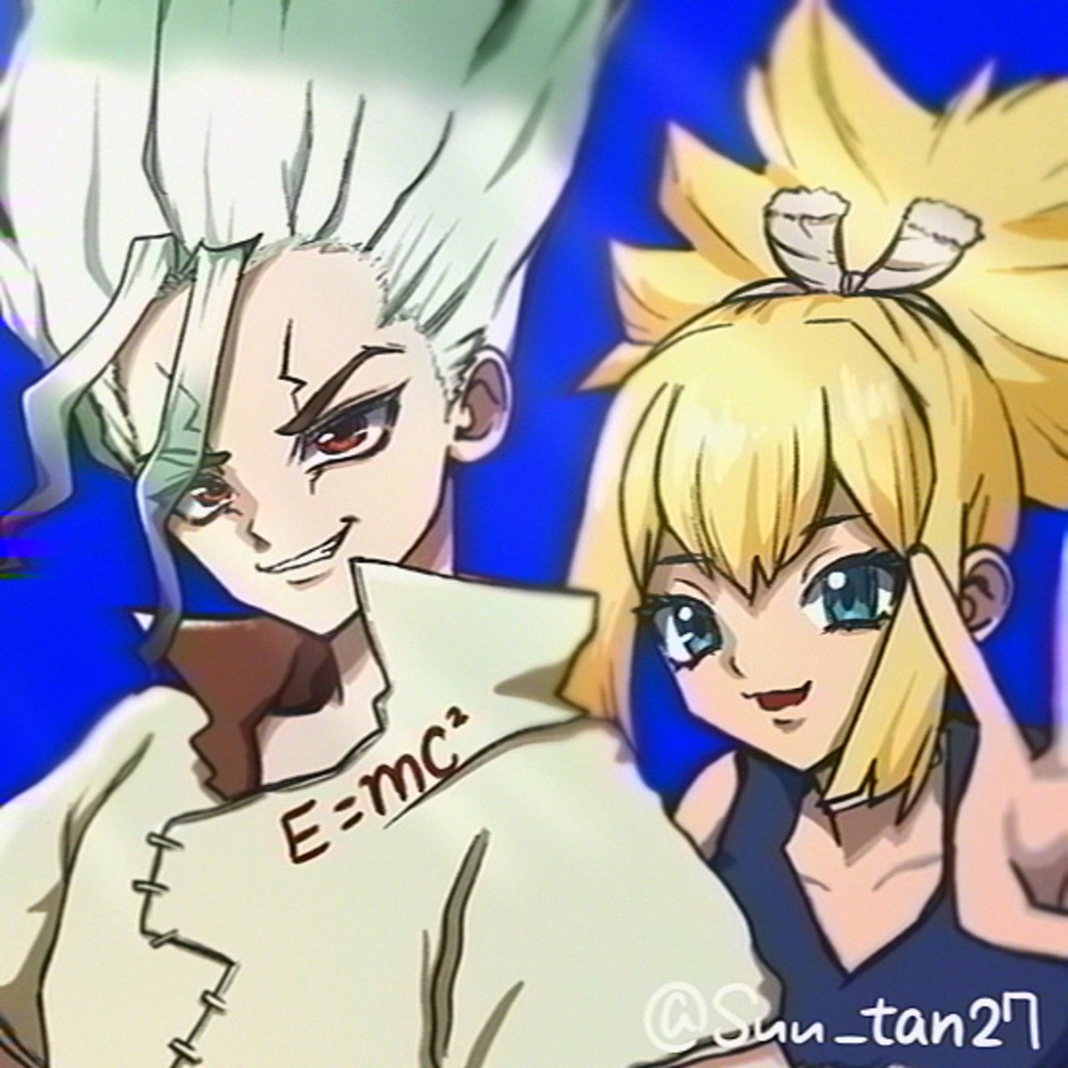 Suu_tan27's tweet photo. #dcst
千空とコハク描いた https://t.co/UbBiQBnqTM