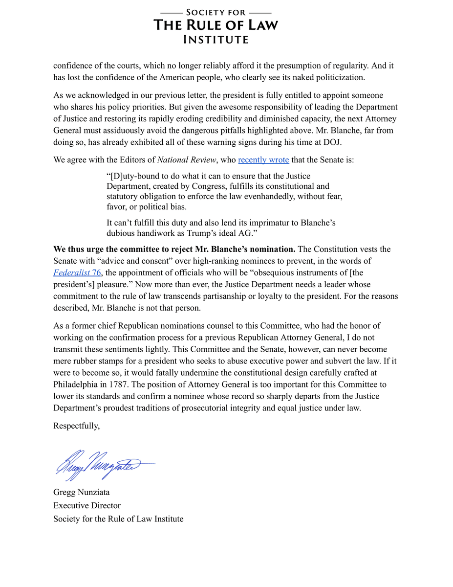 JudiciaryDems's tweet photo. Conservative and libertarian lawyers are coming out against Todd Blanche.

He played a huge role in the $1.776 billion MAGA slush fund proposal.

He signed off on Trump’s immunity from IRS scrutiny.

He spearheaded targeted prosecutions into Trump’s political "enemies."

CORRUPT. https://t.co/4DZYCfmCWx